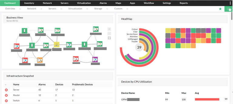 نرم افزار پشتیبانی شبکه ManageEngine OpManager