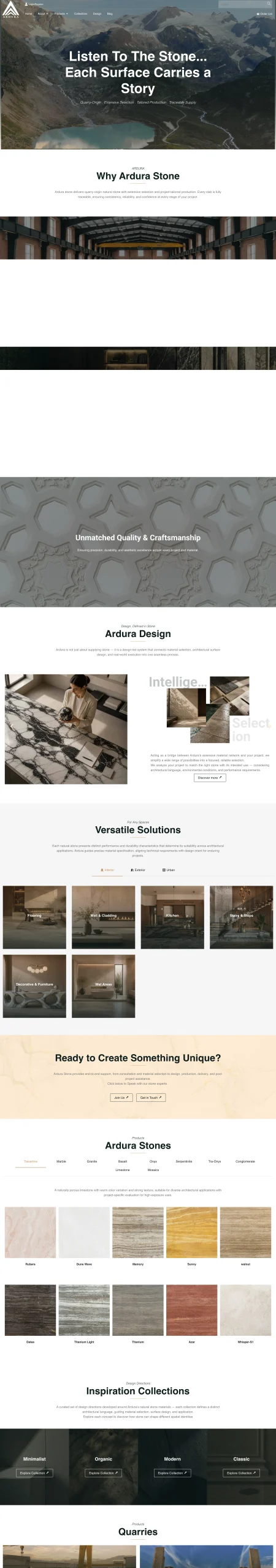 طراحی وبسایت فروشگاهی ardurastone